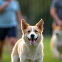 Chien et maître évoluant dans une séance de groupe