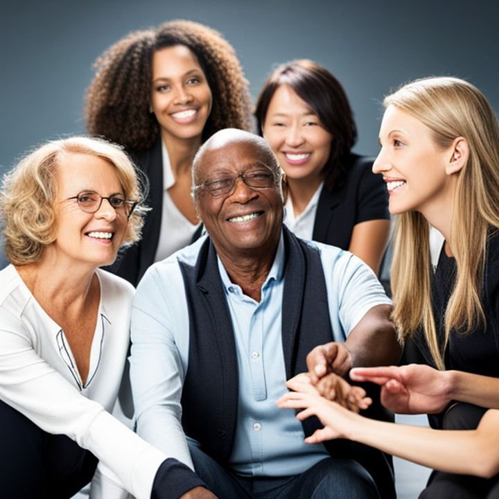 Una imagen de un grupo de personas de diferentes edades y orígenes debatiendo y tomando decisiones juntos en una asamblea comunitaria